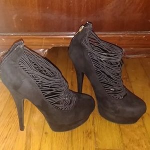 Faux Suede Blazin Hot Zipper Back Strappy Booties!